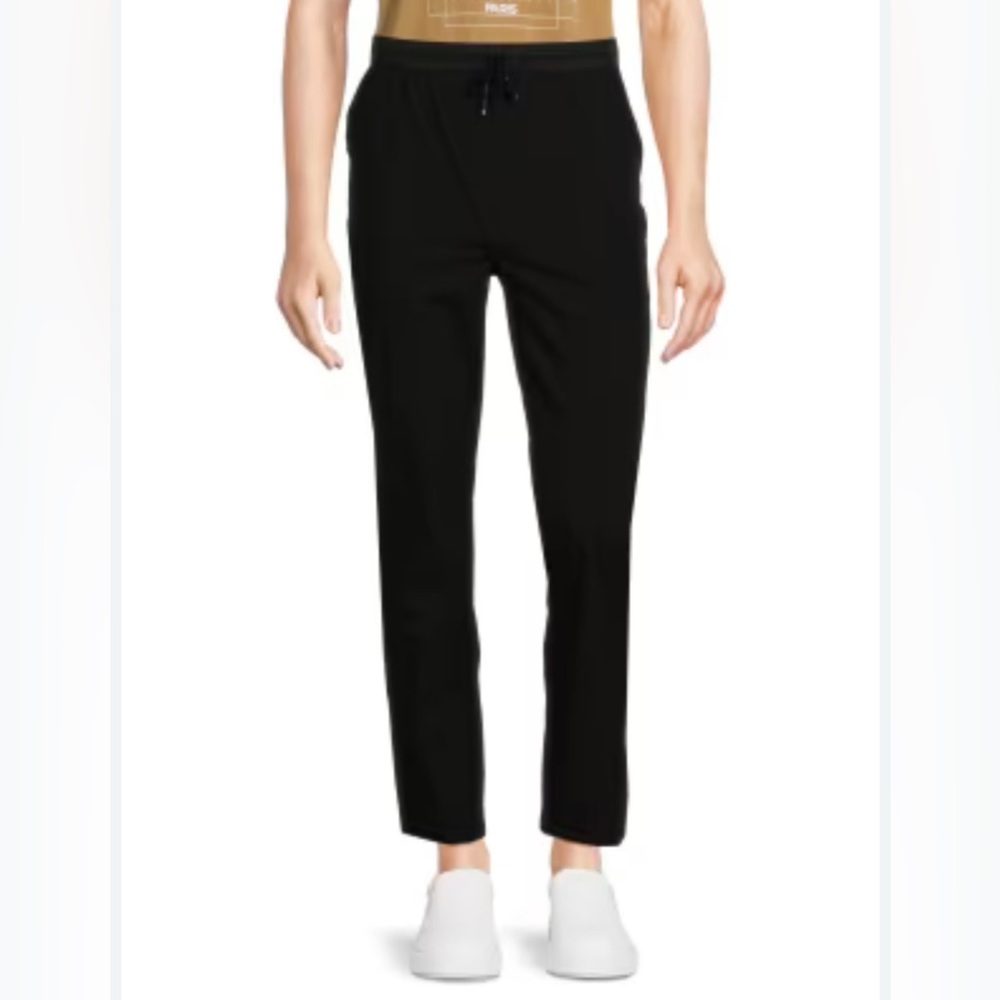 Karl Lagerfeld Paris Women's Black Drawstring Comfy Career Pants, size 10